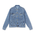 Denim Jacket — Vyper Logo Back Print, Casual Men's Trucker Style